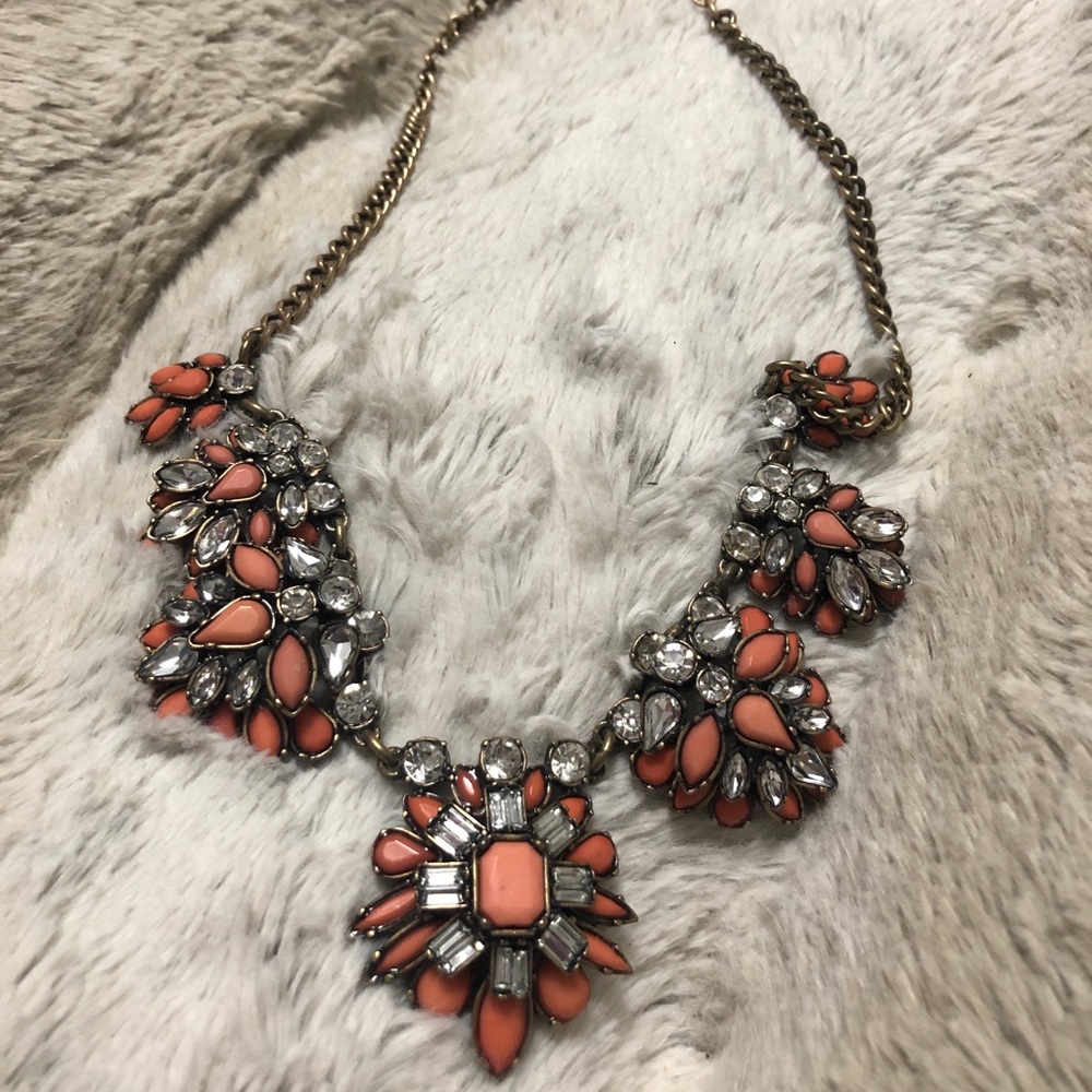 Coral Embellished Necklace - Picture 2 of 5
